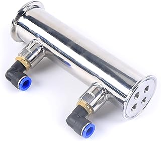2 Inch Stainless Steel Dephlegmator/Condenser for Moonshine Reflux Still Column,Cooling Pipe Diameter 64mm with 2Pcs 11mm ...