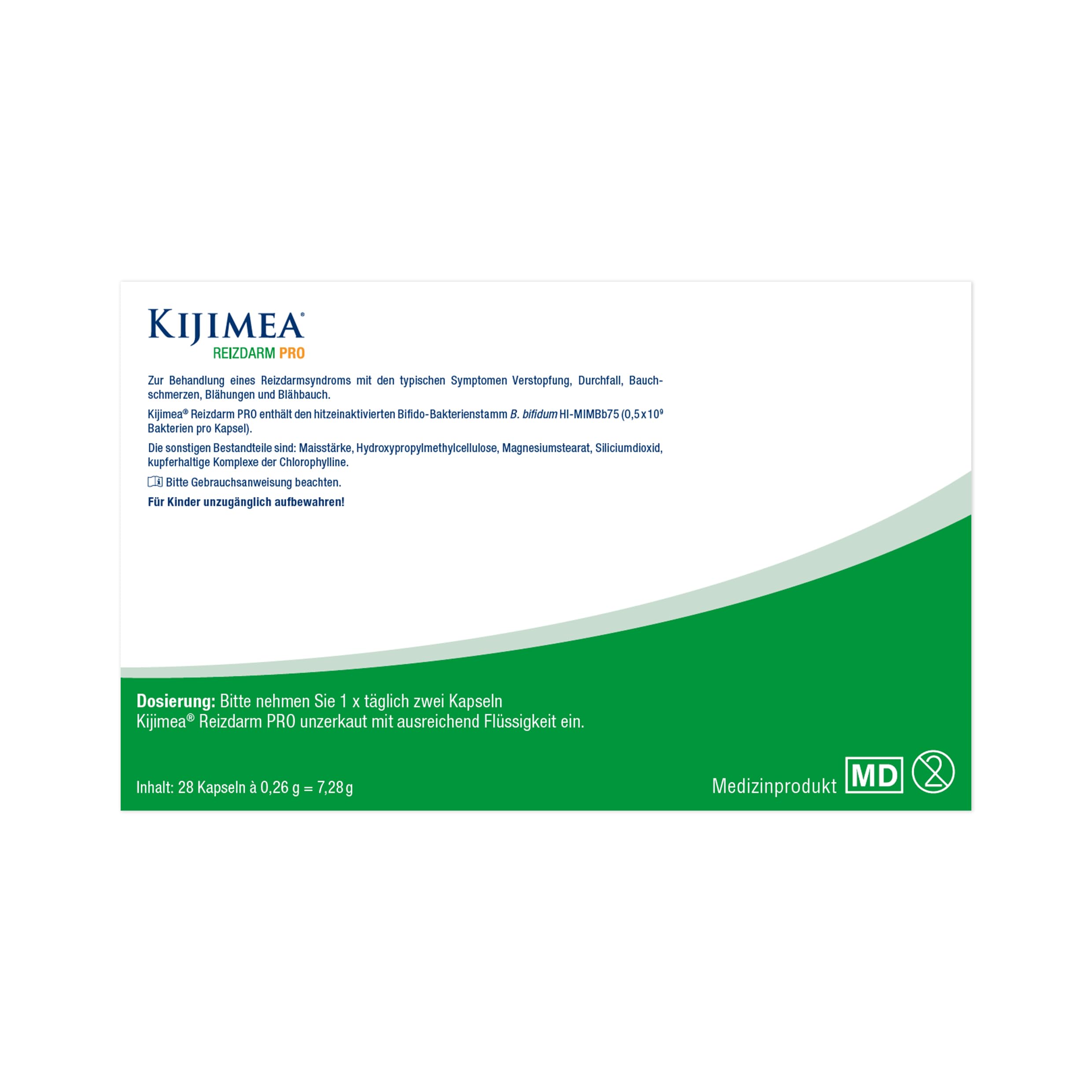 Kijimea® Reizdarm PRO | Bei allen Reizdarmbeschwerden wie Durchfall, Bauchschmerzen, Blähungen & Verstopfung | Klinisch belegte Wirksamkeit | 28 Kapseln