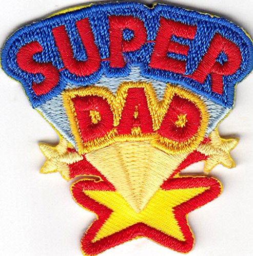 SUPER DAD - Iron On Embroidered Patch - PARENTS - LOVE - FAMILY - FATHER