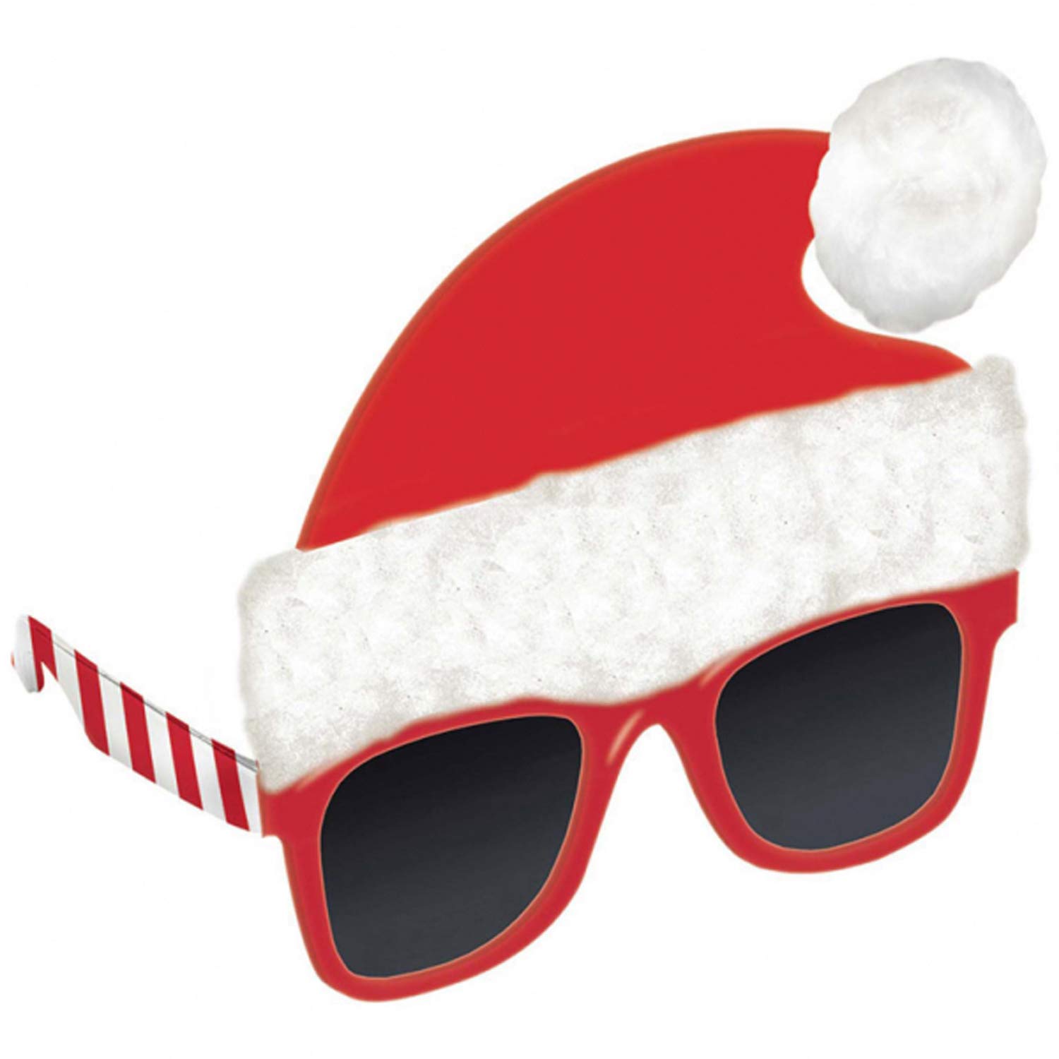 Amscan 397529-55 – Santa Claus Glasses, Red/White, Unisex, Fun Glasses with Pointed Hat, Santa Claus, Elf, Christmas Eve, Theme Party, Carnival, Fancy Dress