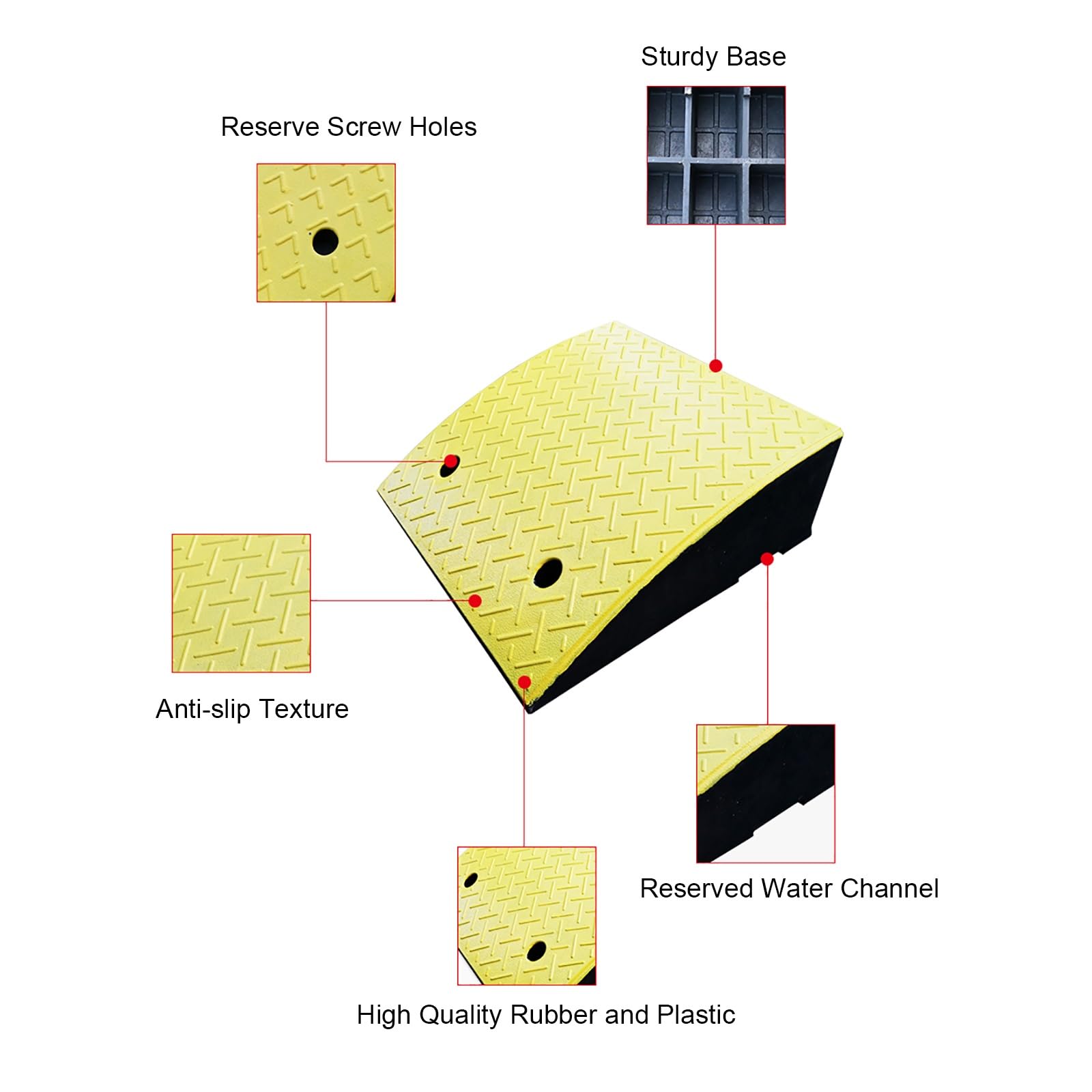 Threshold Ramps for Doorway, Wheelchairs Ramp with Non-Slip Textured Surface for Scooter, Car, Truck, Motorcycle, Dolly, 33000 lbs Load Capacity(100 * 35 * 14CM/39 * 13.7 * 5.5IN)