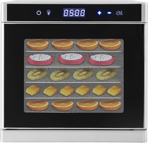 Deshidratador de alimentos, 6 bandejas de acero inoxidable, máquina secadora de alimentos, deshidratador para alimentos y cecina, hierbas, verduras, disponible en Yaxa Peru