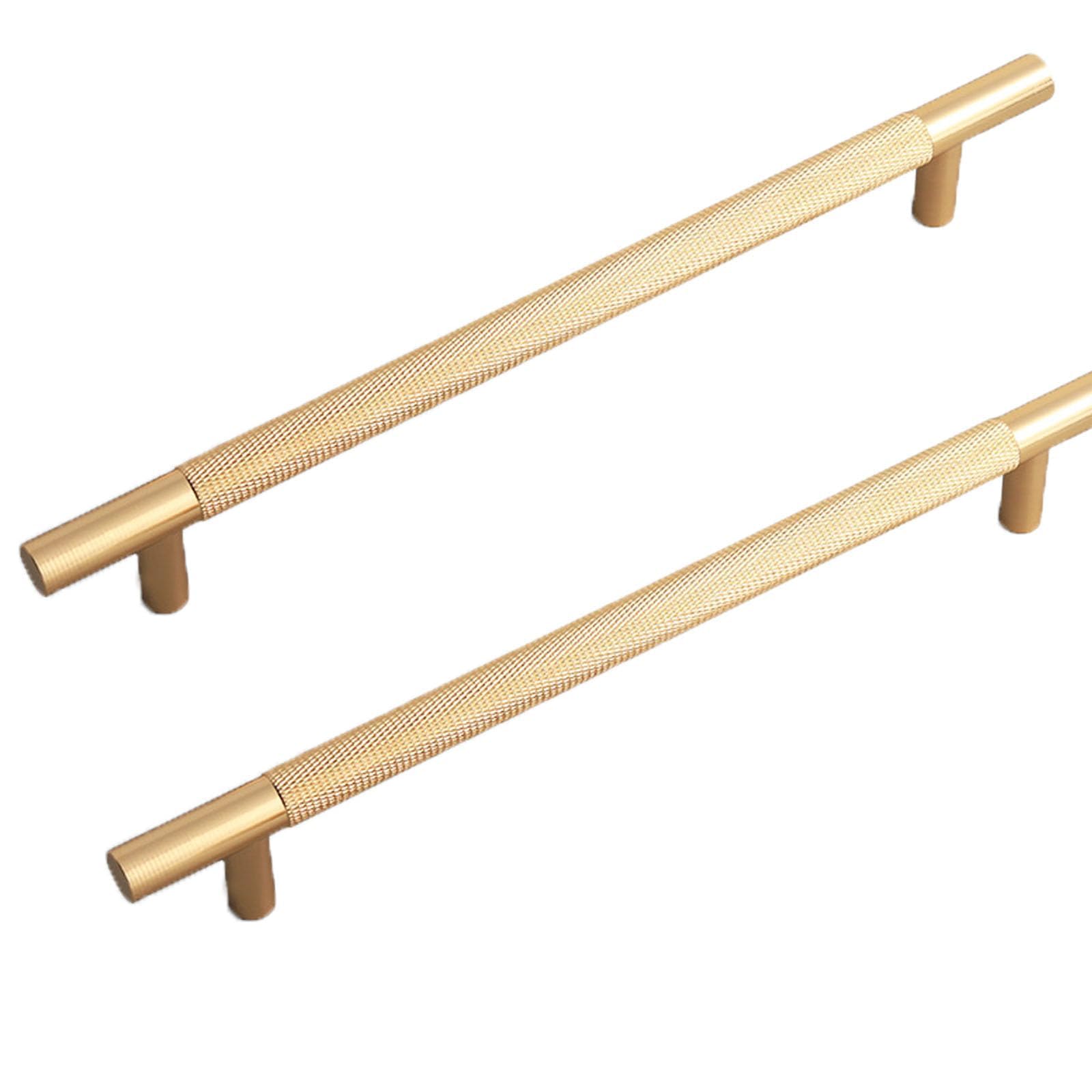 Gold Cabinet Handles, 2 Pcs, 214 Mm, Modern Vintage Handles for Kitchen Cupboards & Chest of Drawers - Gold Colour