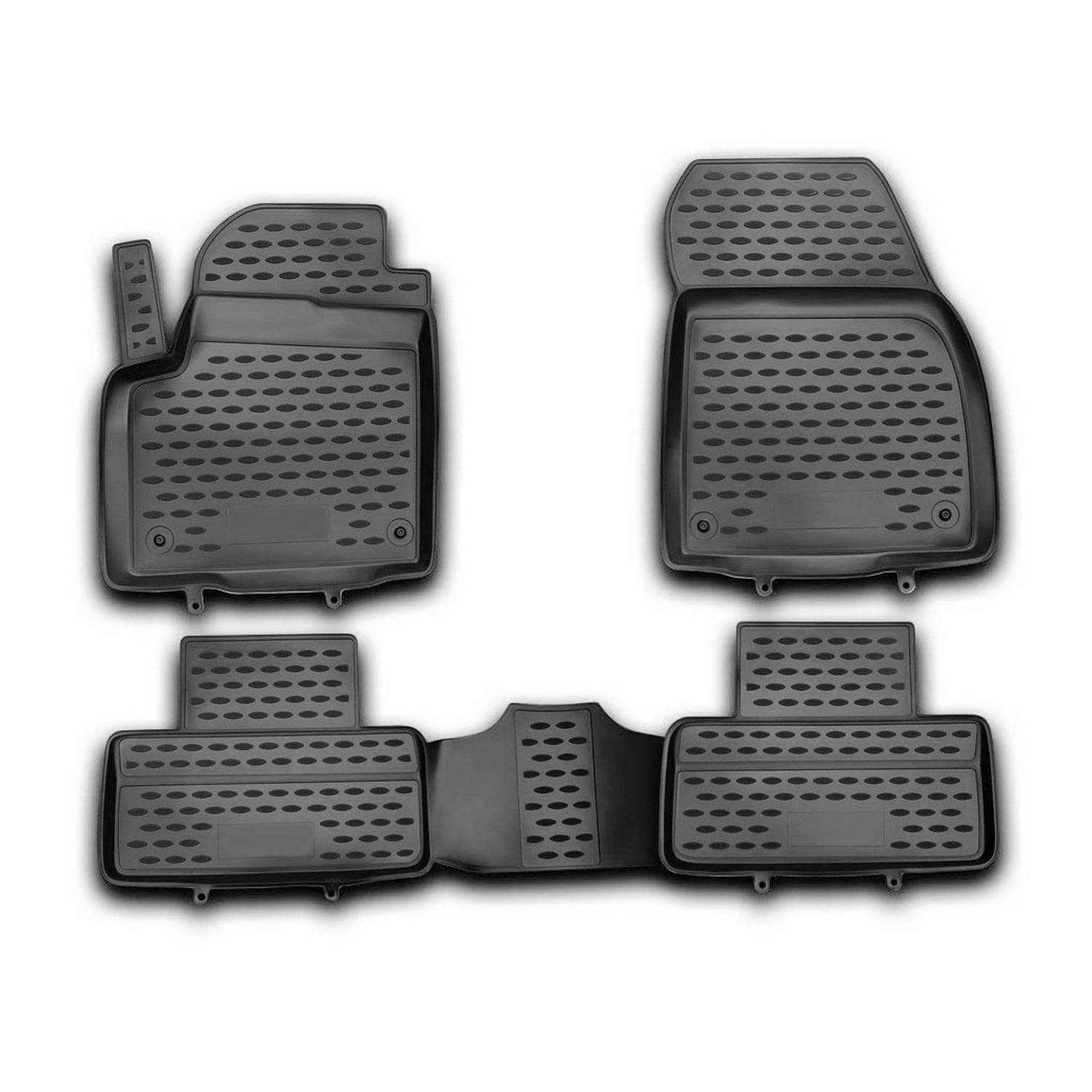 OMACFloor Mats Fits Range Rover Evoque 2012-2017 Black/Front & 2nd Row Seat 3D Liner Set/All Weather Custom Fit Heavy Duty/Car SUV Automotive Accessories
