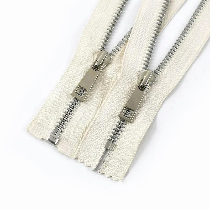 zamki do szycia, 2/5 szt. metalowych zamków błyskawicznych 15-30 cm, zapięcie zamknięte, 40-80, otwarte, beżowe, nr 5-5 ., 50