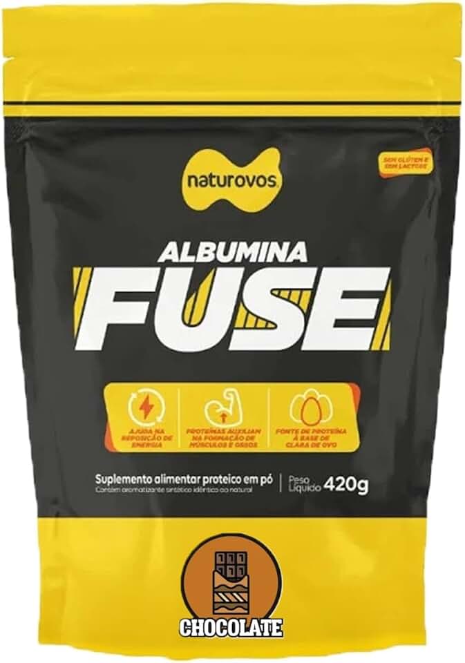 Albumina Fuse Proteína Do Ovo Sem Glúten E Lactose Sabor Chocolate 420g Naturovos