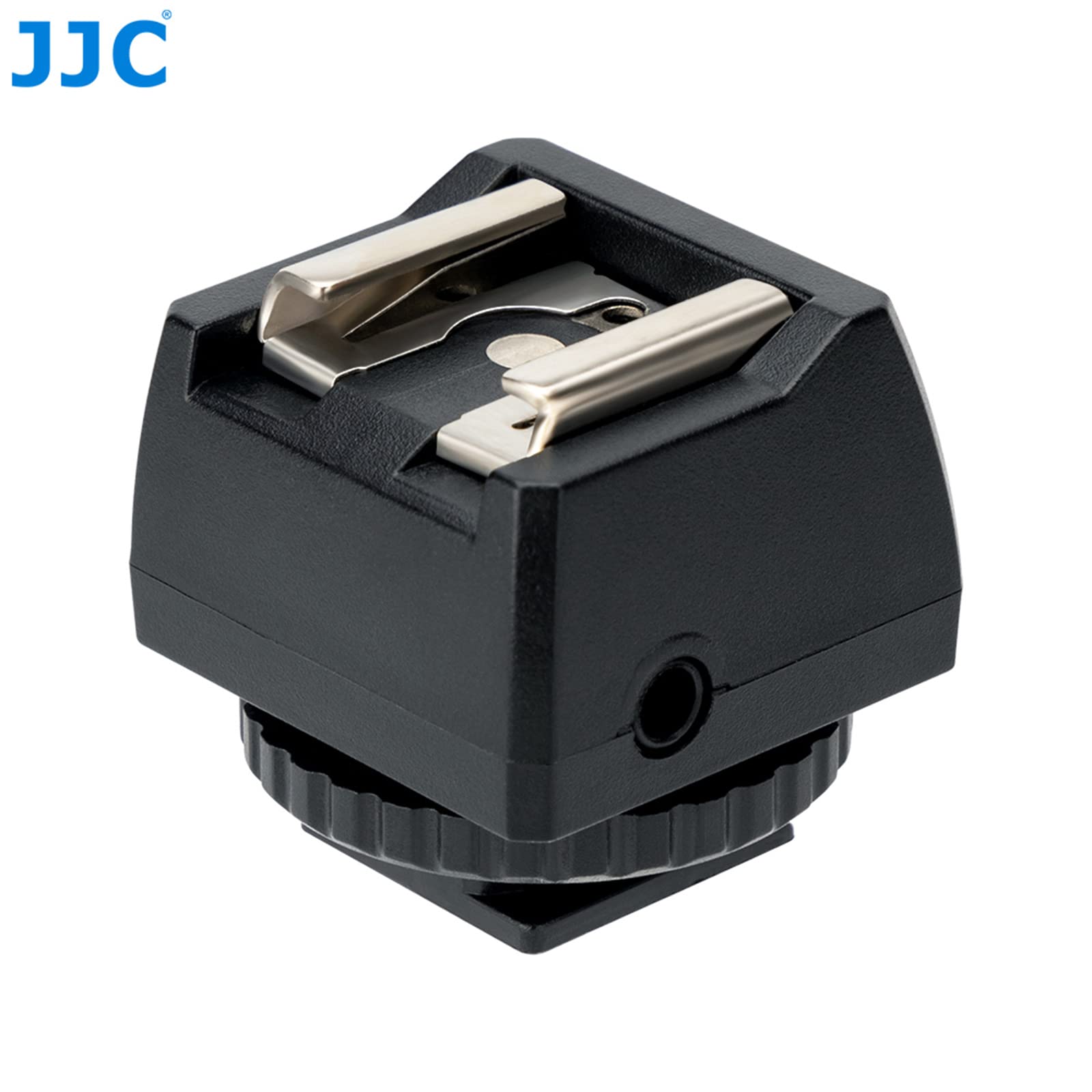 JJC Flash Hot Shoe, attacco a slitta con prese PC Sync e porta mini Phono da 3,5 mm per fotocamere DSLR, slitta a caldo ISO standard e piedino per flash per strobo o altri accessori