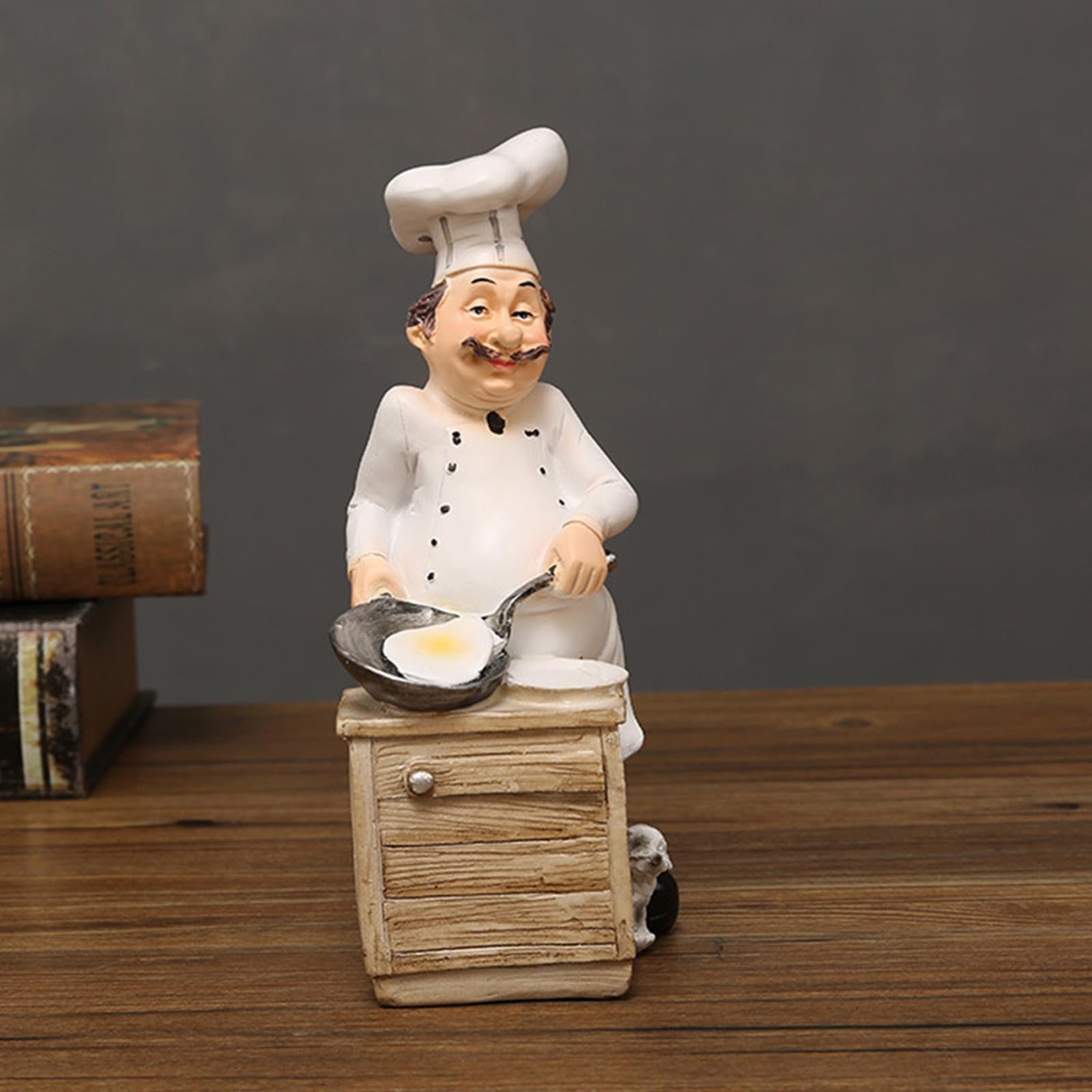 Statua decorativa chef divertente Decorazione da tavolo per controsoffitti domestici in resina per decorazioni per la casa in fattoria e decorazioni per Statua artistica chef