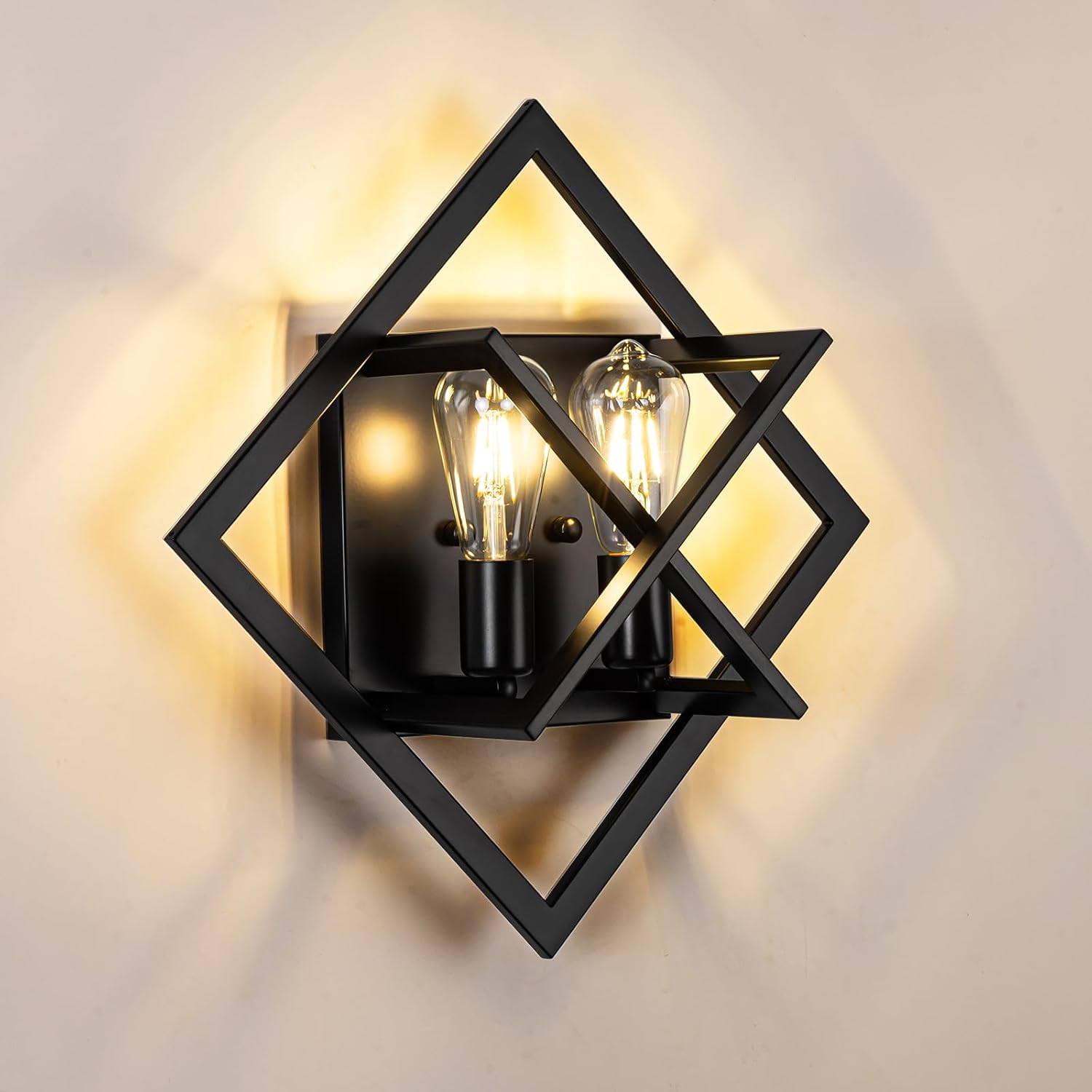 Farmhouse Wall Sconce with Black Finish,Rustic Wall Sconces Indoor Wall Light Fixtures 17.8in for Stairway, Living Room, Bedroom, Bathroom (2 Light,E26 Base, No Bulbs,1 Pack)