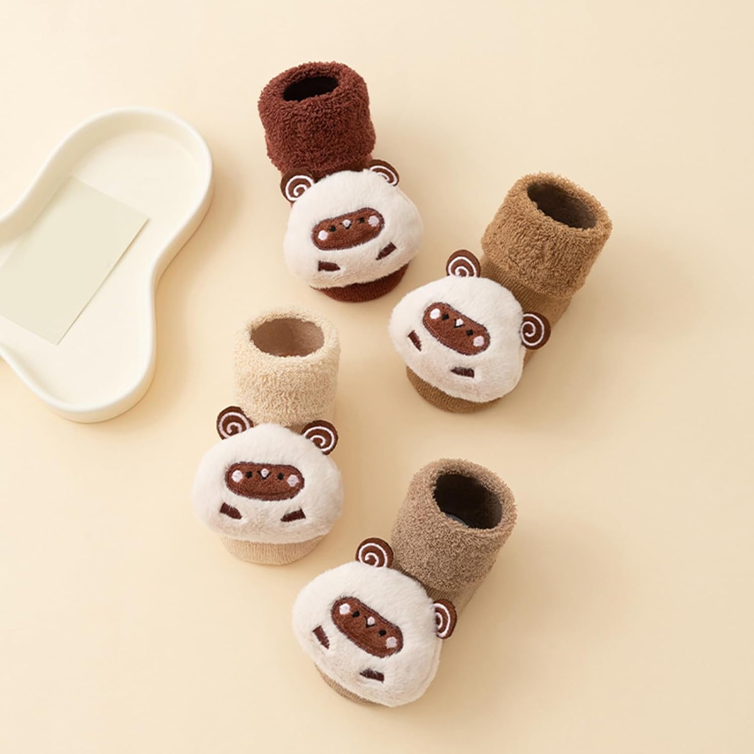 Toddler Socks, Cartoon Baby Socks for 0-3Age Toddler Warm Floor Boy Girl Unisex AntiSlip Sock Rubber Soles Winter