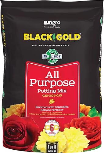 Sun Gro 13101021 - Mezcla para macetas multiusos de oro negro con fertilizante, 1 pie cúbico