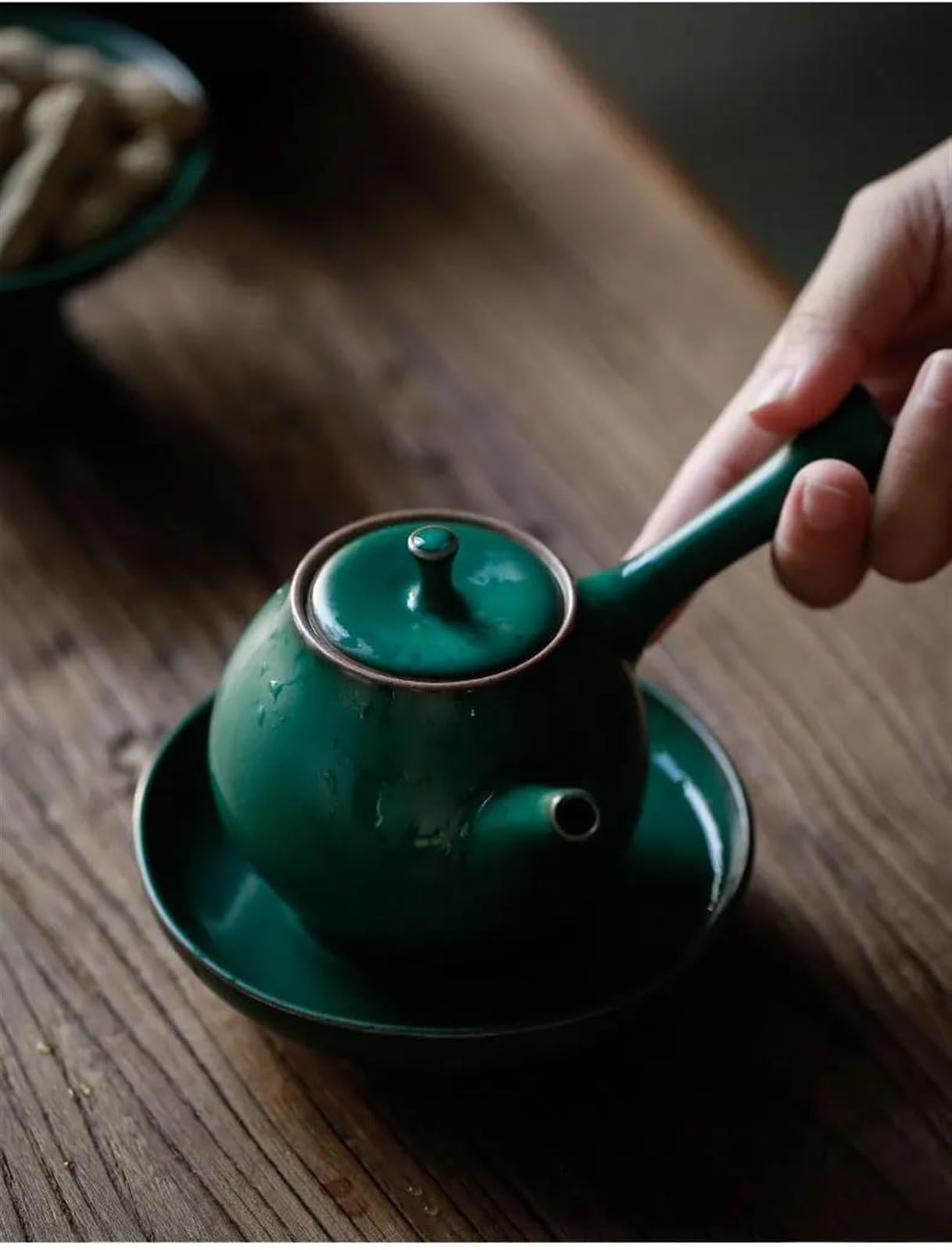 Czajnik, zestawy do herbaty podróżnej, zestaw do herbaty popołudniowej z ceramicznym uchwytem w stylu retro, japoński zestaw do herbaty Kung Fu, czajniczek z uchwytem, kamionka do użytku domowego, p