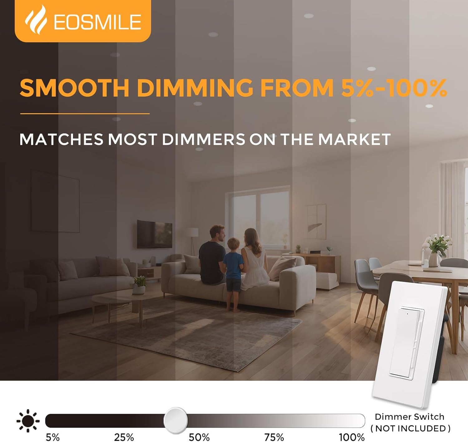 6 Inch White Recessed Lighting with Night Light 6 Pack, High Brightness Canless Wafer, 12W, 120V, 1100LM, Dimmable, 2700K-5000K Selectable, ETL FCC