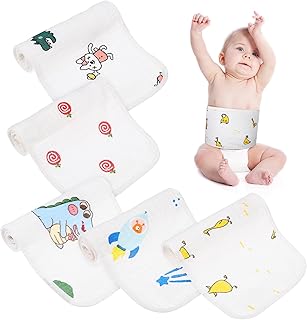 ORFOFE 20 Peças Pirulitos Cordões De Umbigo Faixas De Barriga Infantis Cordões De Umbigo Impressos Cinto De Umbigo Babadores Recém-Nascidos Para Menino Faixa De Barriga Infantil Desenho