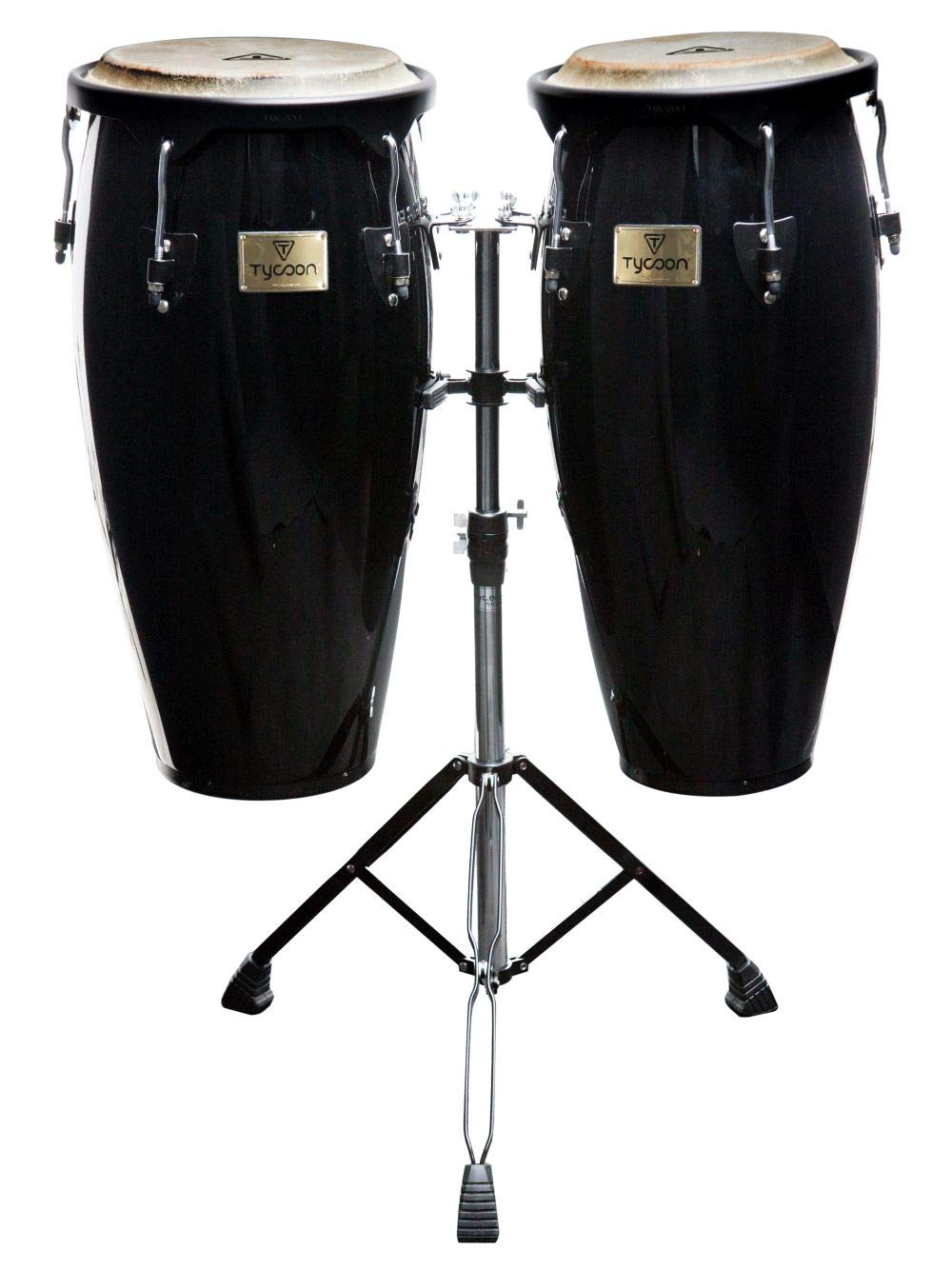 Tycoon Percussion 10 Inch & 11 Inch Congas Black Finish With Double Stand