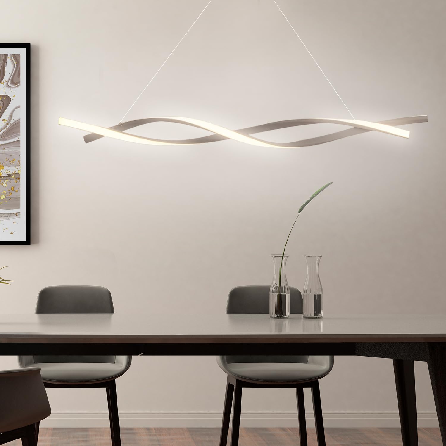Arcadia Lampadario a Sospensione 5000LM 45W 100cm - Modello Hera (Bianco)