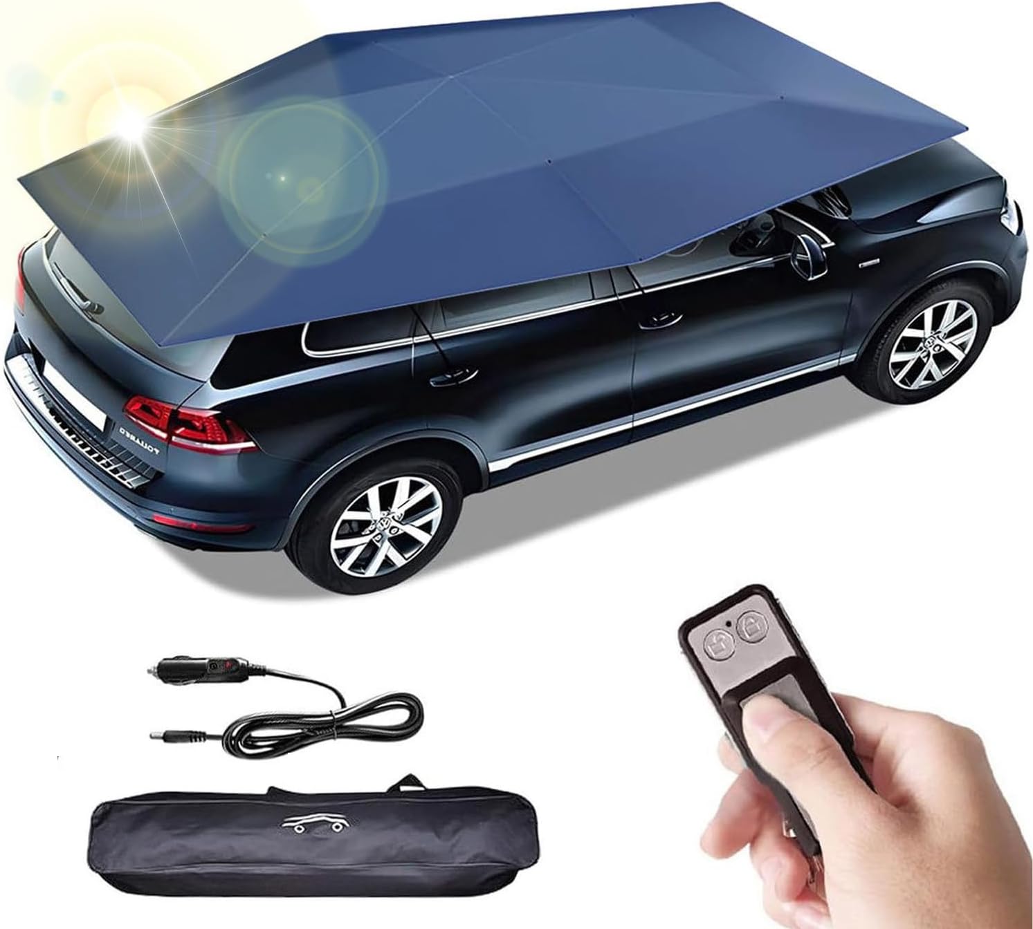 Fully Automatic Car Cover Tent with Remote Control, Portable Sun Protection Parasol for Outdoor Vehicle Shelter
