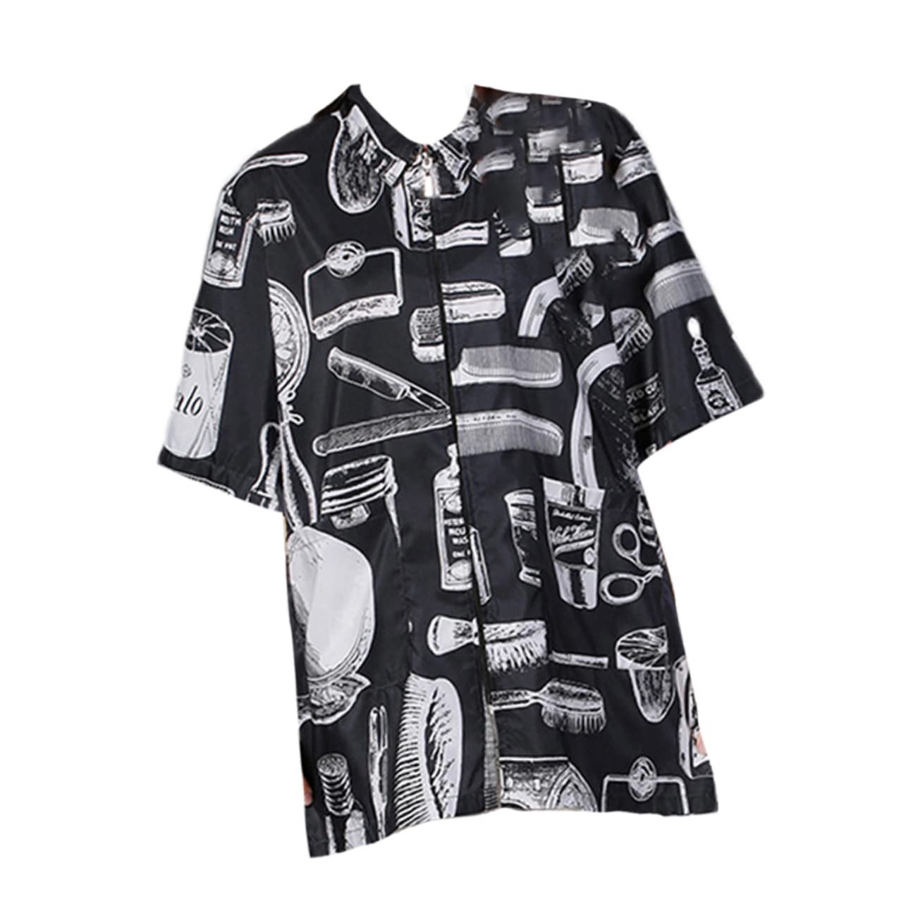 Friseuruniform Arbeitskleidung Kurzarm Friseurkittel Schwarz Xl Professionelle Haarschneidekleidung Für Salon Und Spa