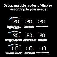 Vista 4 de Pantalla frontal para automóvil, pantalla frontal HUD OBD2 de 3.5 pulgadas, velocímetro digital para parabrisas de pantalla Hud de automóvil