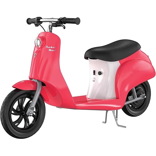 Razor Pocket Mod Electric Scooter Ride-On for Kids Ages 8+, 170 lb Max Weight – 250W Motor, Up to 15 Mph, 40-Min Run Time on High Speed, Twist-Grip Throttle, 12” Pneumatic Tires, Under Seat Storage