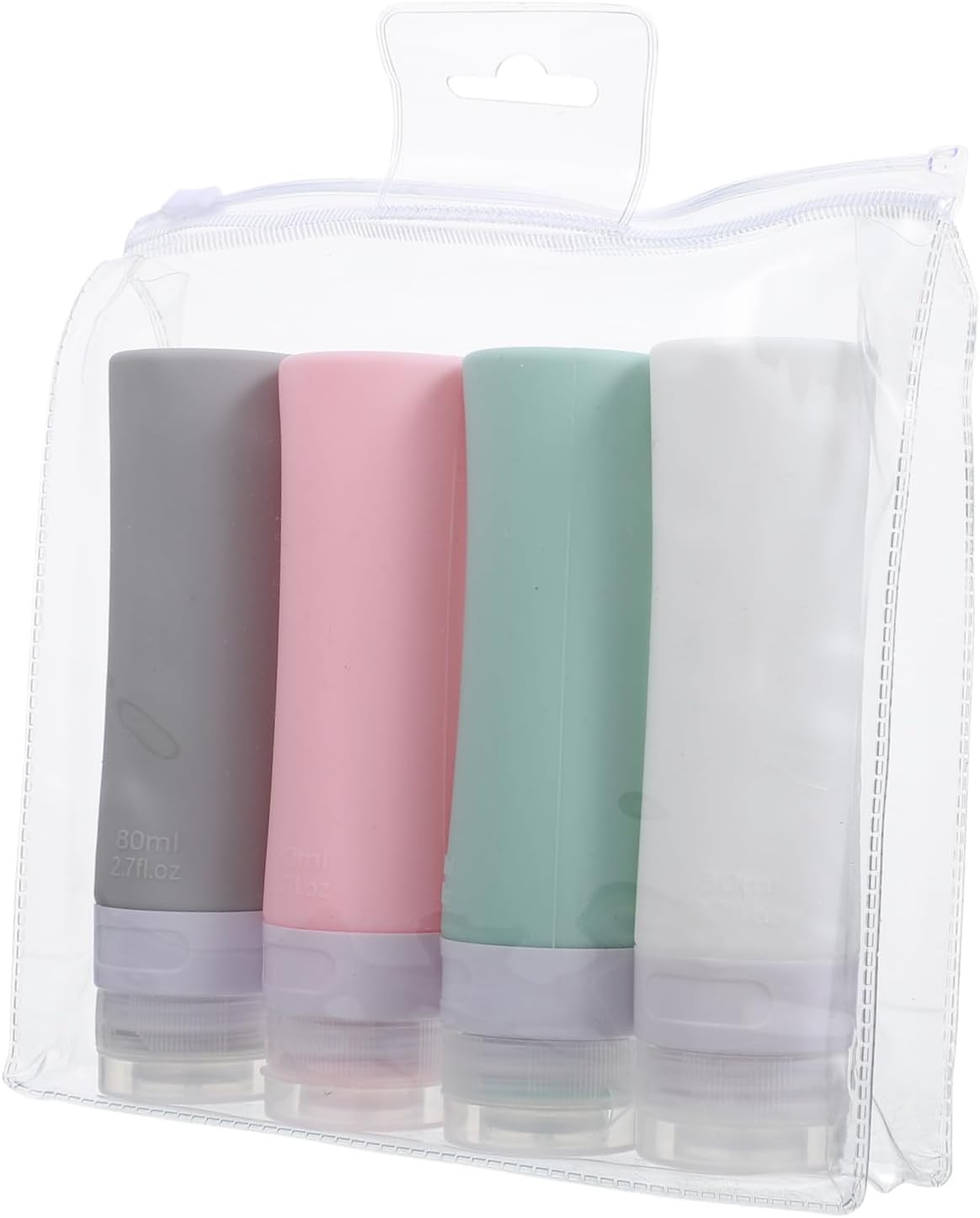 ULTECHNOVO Silicone Travel Sub Bottles Squeezable Lotion Storage Containers for Shampoo Conditioner Sunscreen Creams with Label Tags for Easy Identification