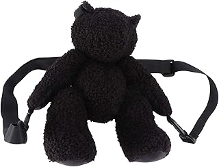 Happyyami Plush Toys Crossbody Bag Coin Purse Plush Stuffed Messenger Purse Cartoon Bag for Women Girls Black Crossbody Tote, Black a, Crossbody