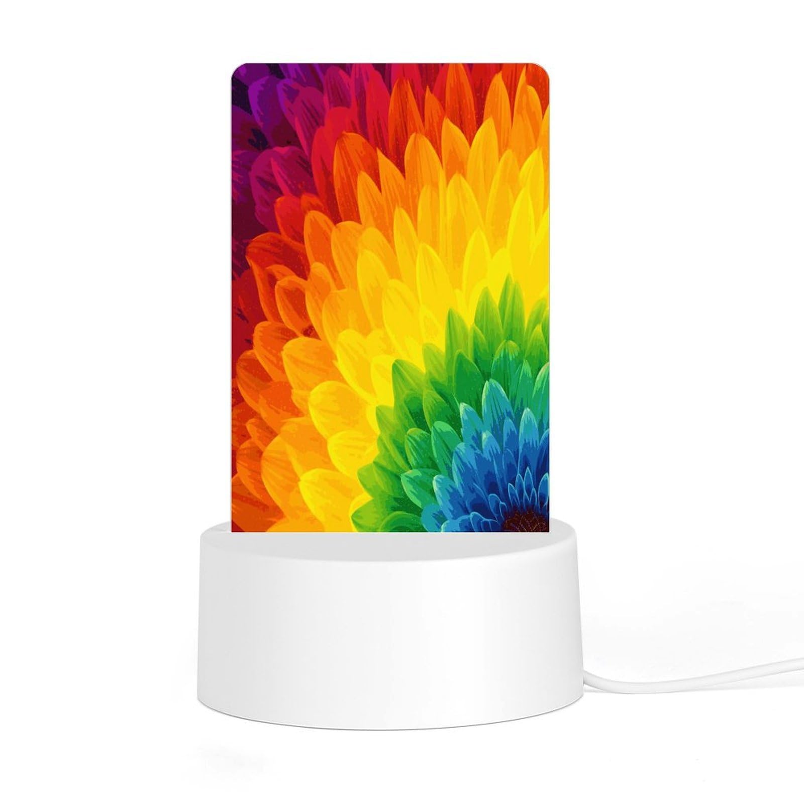 Adfgyerh Style Sunflower Rainbow Night Light Acrylic Material Easy Installation, Home Decor Usb Interface Power Supply, Lamp For Restaurant Bar Cafe Room Decor