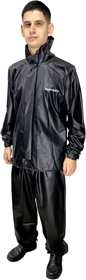 Conjunto Capa de Chuva Motoqueiro Tamanho G PVC 0,28mm Pop Gola Masculino - Pioneira 2510-PRE-G