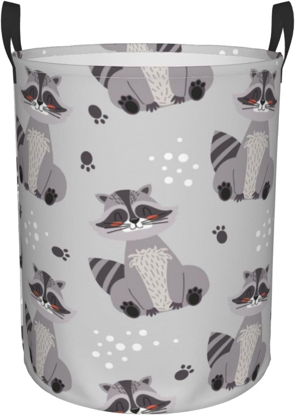 Laundry Basket, Raccoon Large Canvas Fabric Lightweight Storage Basket