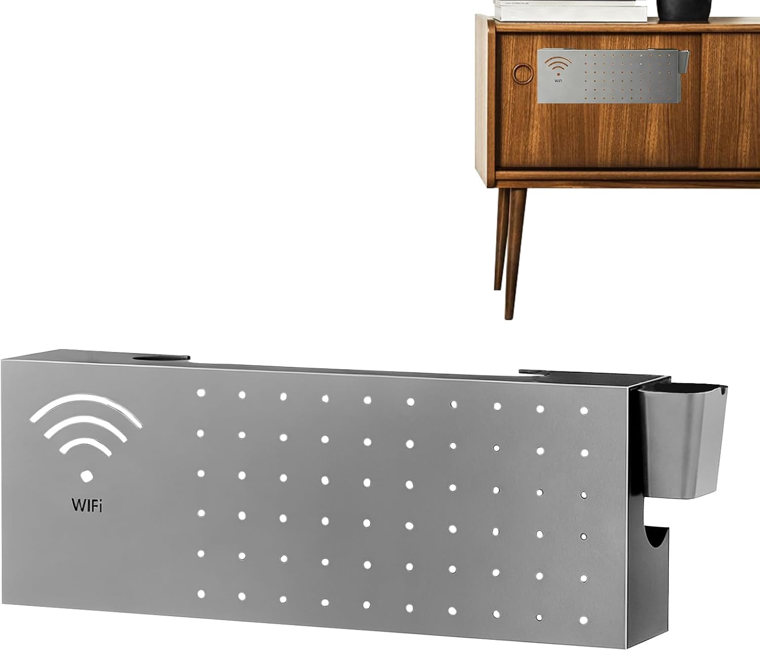 WiFi Router Box Hider Multifunctional Wall Mount Carbon Steel Organizer