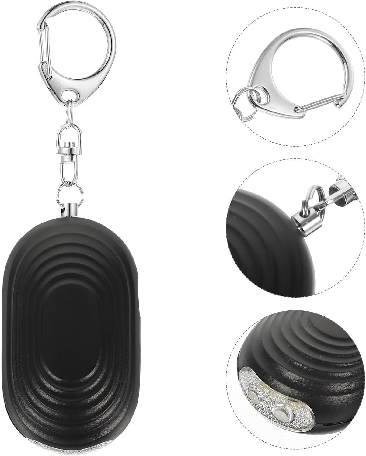 Women Safety Alarm 3-in-1 ABS Keychain Personal Alarm with Flashlight