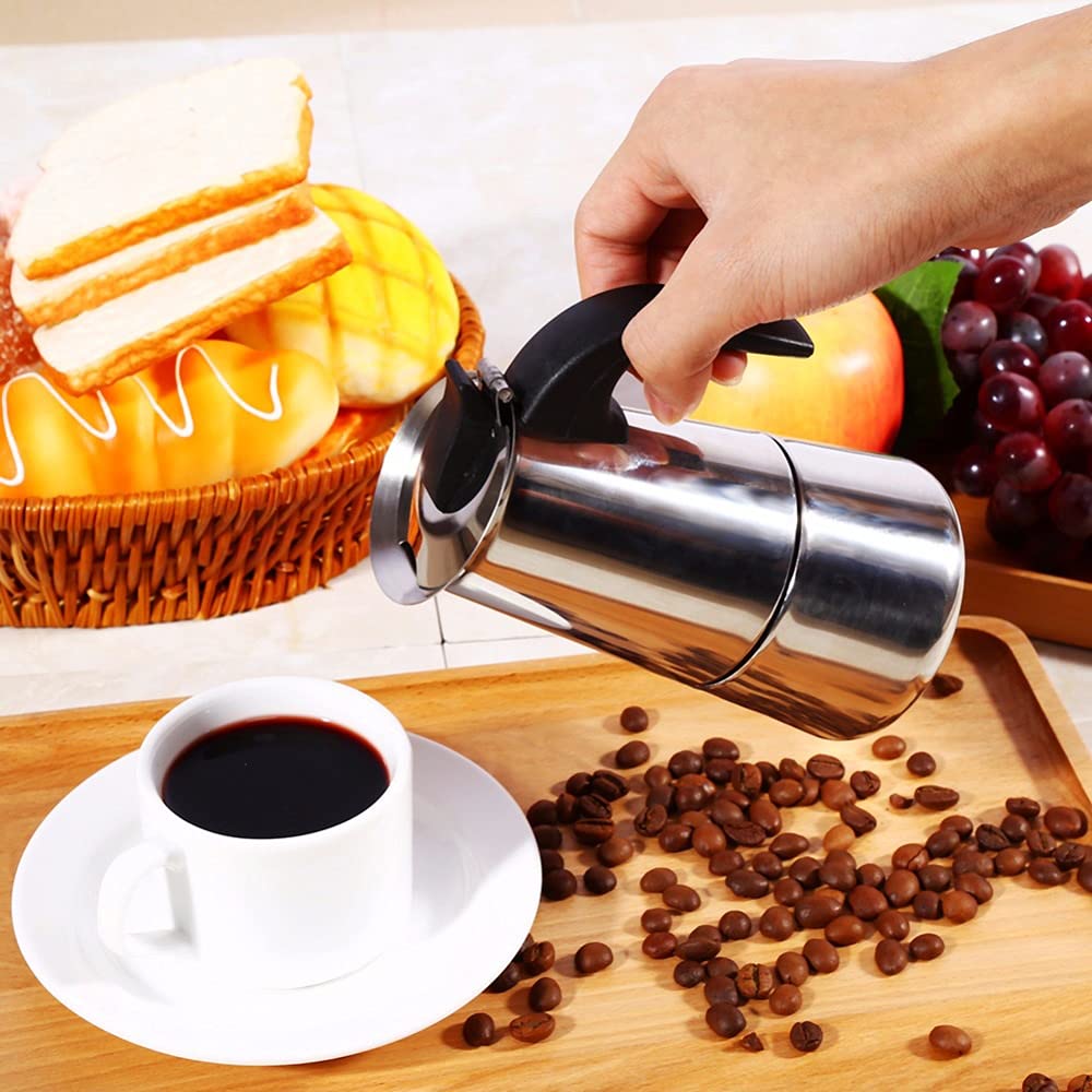 CUNTO Macchina per il caffè Moka Espresso Caffettiera Pentola Piano cottura Utensile Filtro Caffettiera Latte Piano Cottura Filtro Macchina per il caffè Caffettiera Caffettiera Elettrodomestici