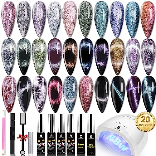 Clara Colors Cat Eye Gel Nail Polish Set, 20 Colors miniatura 1