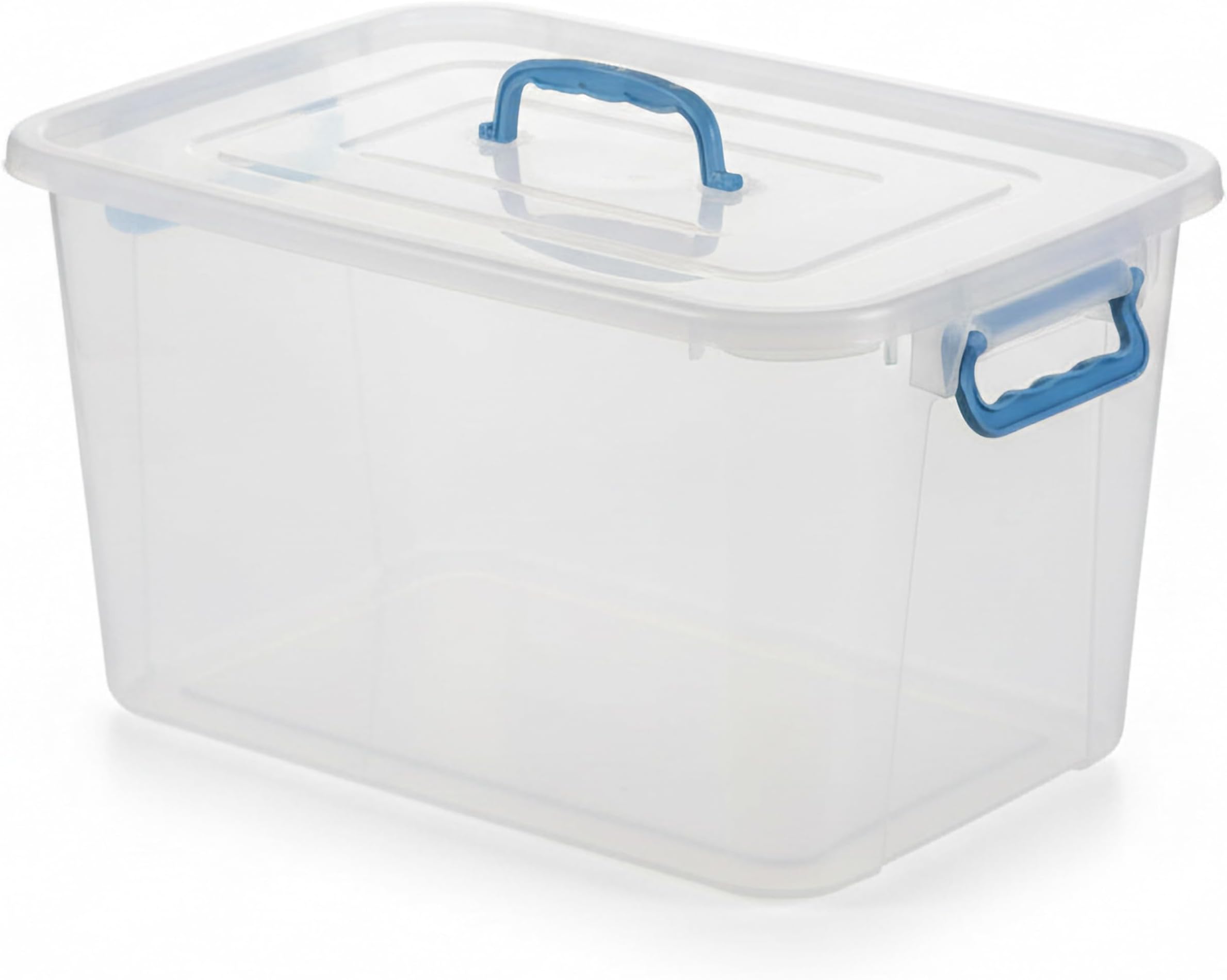 Basicwise Large Clear Storage Container with Lid and Handles