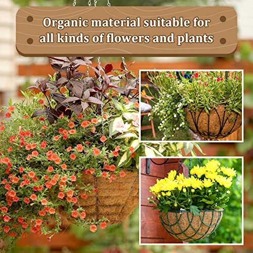 image for Legigo 4 Pack 16 Inch Hanging Basket Coco Liners Replacement, 100% Nat