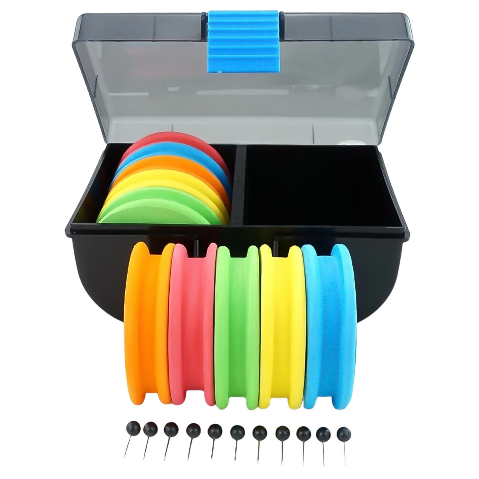 10pcs Fishing Winders Line Leader Wire Board Hook Holder Fishing Snell Leader Foam Spool Winding Line Board