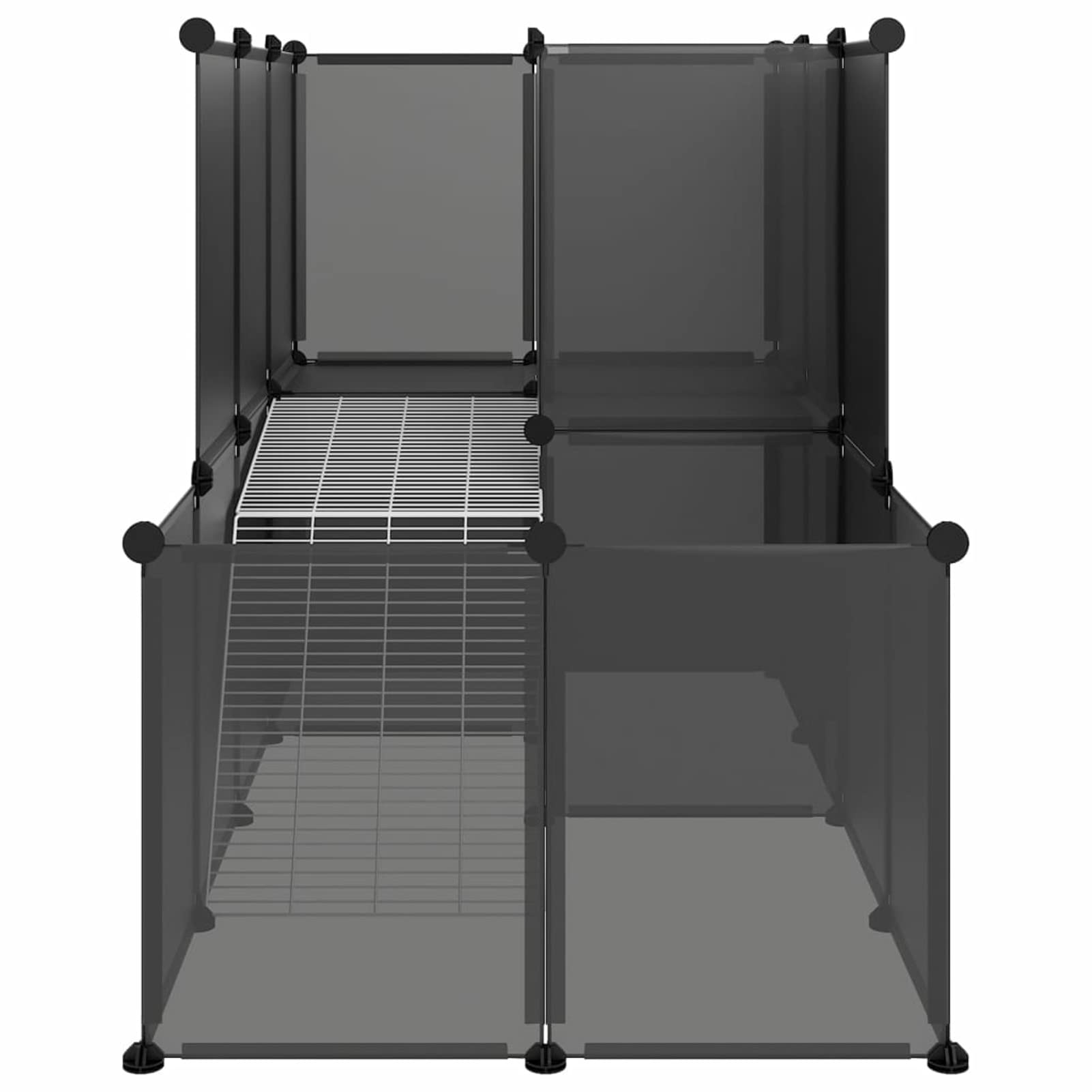 Jaula para Animales pequeños Negro PP y Acero 142x74x93 cm, Jaulas para Conejos, Jaula Cobaya, Jaula Hamster, Jaula para Gatos, Jaula Chinchilla, Recinto para Conejos