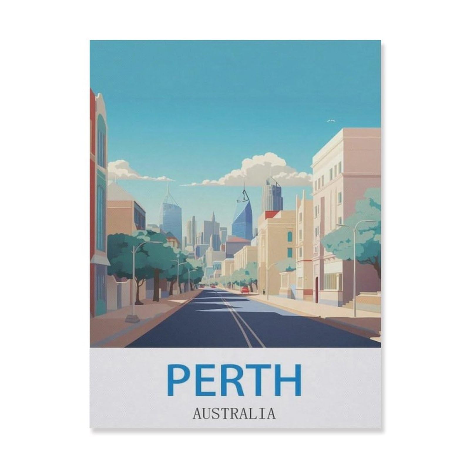 Metal Tin Sign，Perth Australia，Tin Sign Rustic Decor Cave Coffee Shop Bar Bedroom Home Wall Decor Tin Sign(15x30cm）6x12 inch-EG74