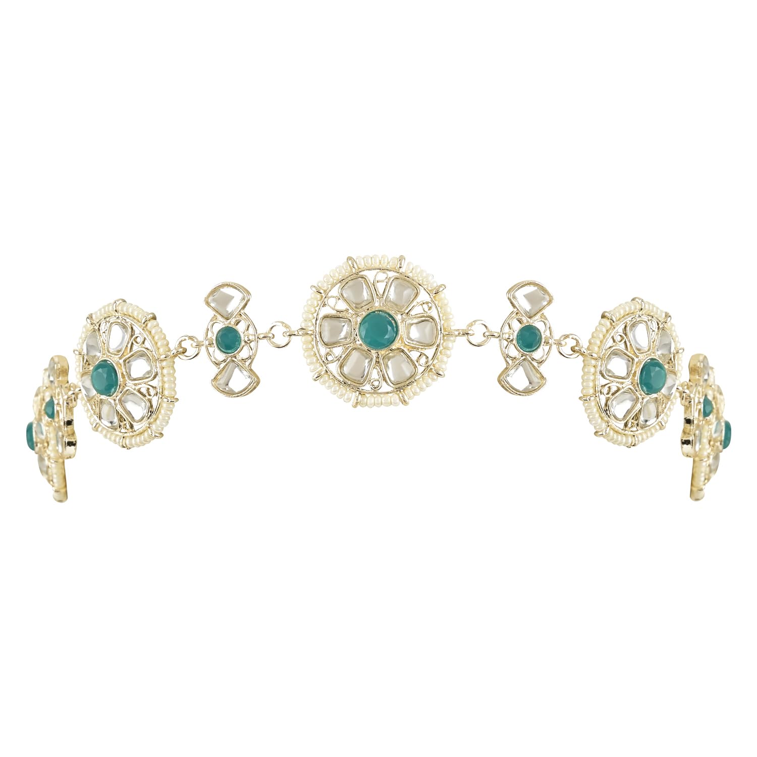 I Jewels Gold Plated Traditional Floral Kundan Pearl Sheeshphool Matha Patti Sheeshpatti For Women/Girls (T2116G) (B0C89DDZXN) Amazon Price History, Amazon Price Tracker