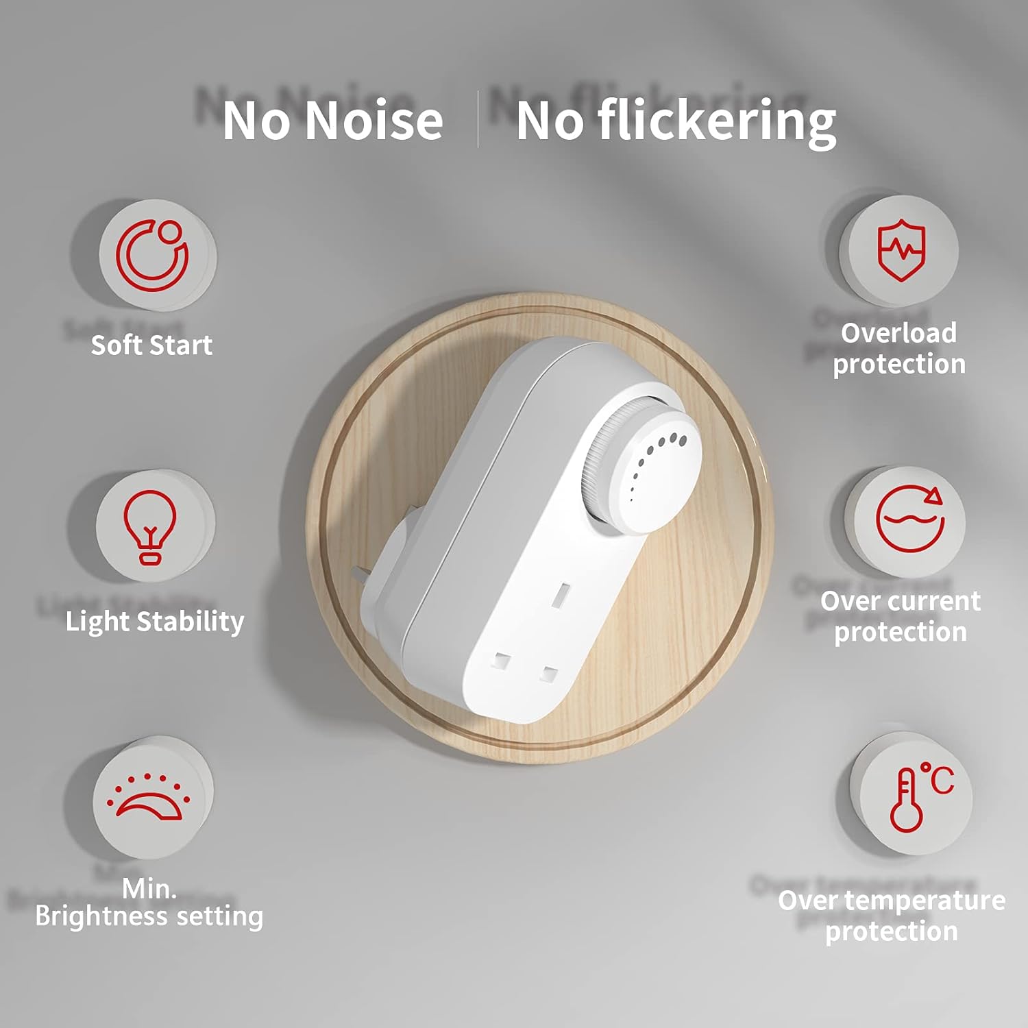 iolloi Plugin Dimmer Switch, LED Dimmer Switch For Dimmable LED