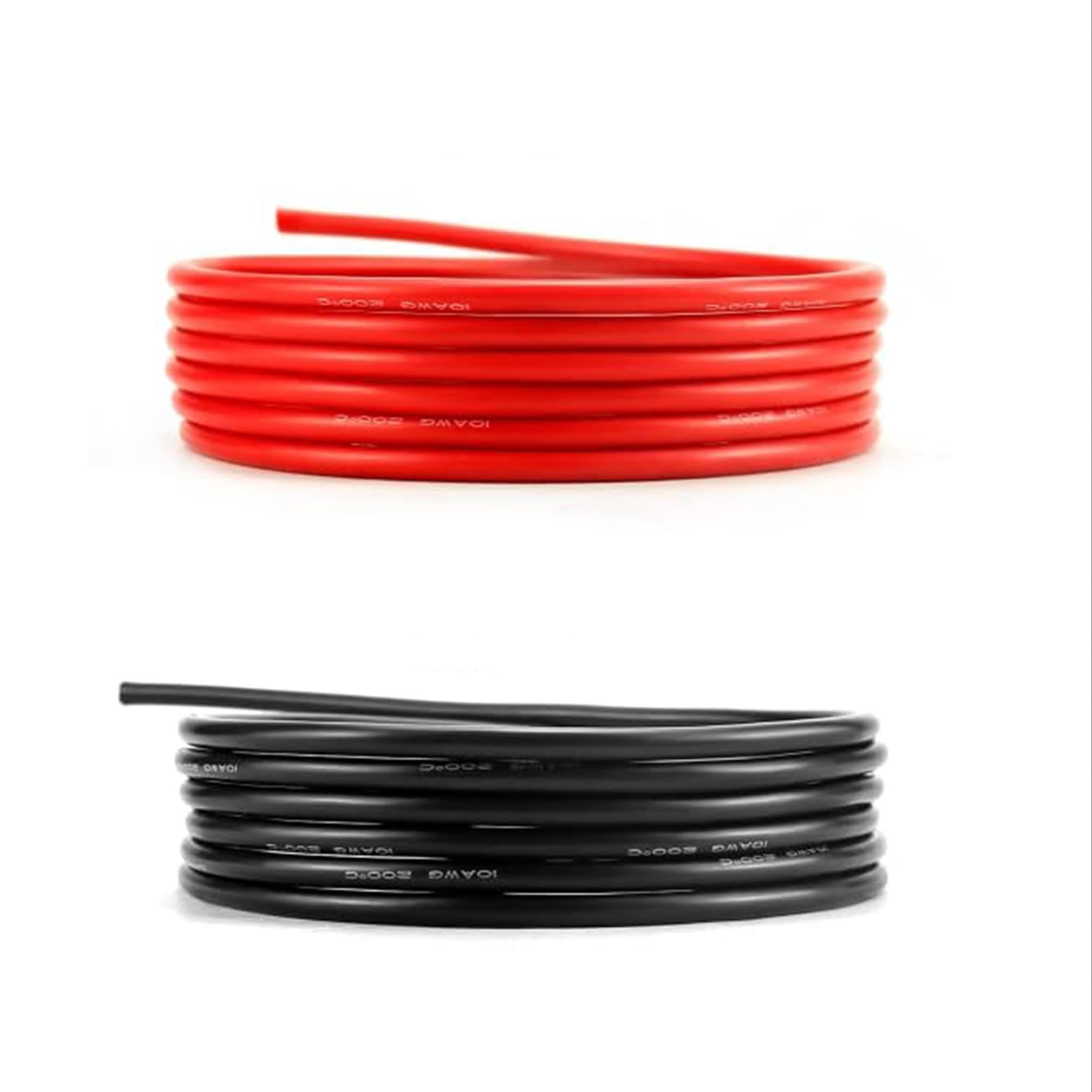 QWOK Cavo Elettrico 10 AWG 5,3 Mm² - 2,5 M Nero 2,5 M Rosso - Filo - 10