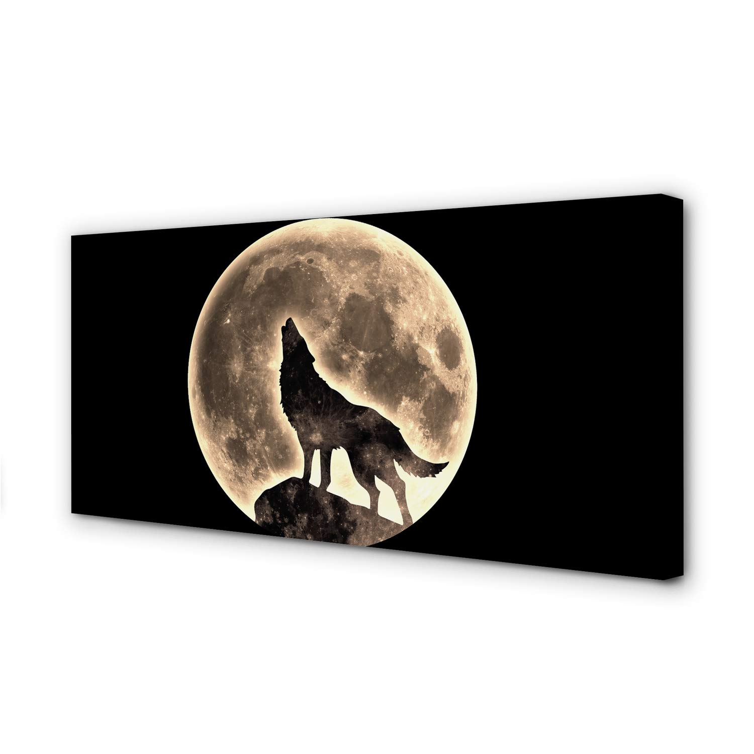 Peinture sur toile loup 140x70cm decoration murale chambre et image salon Tulup