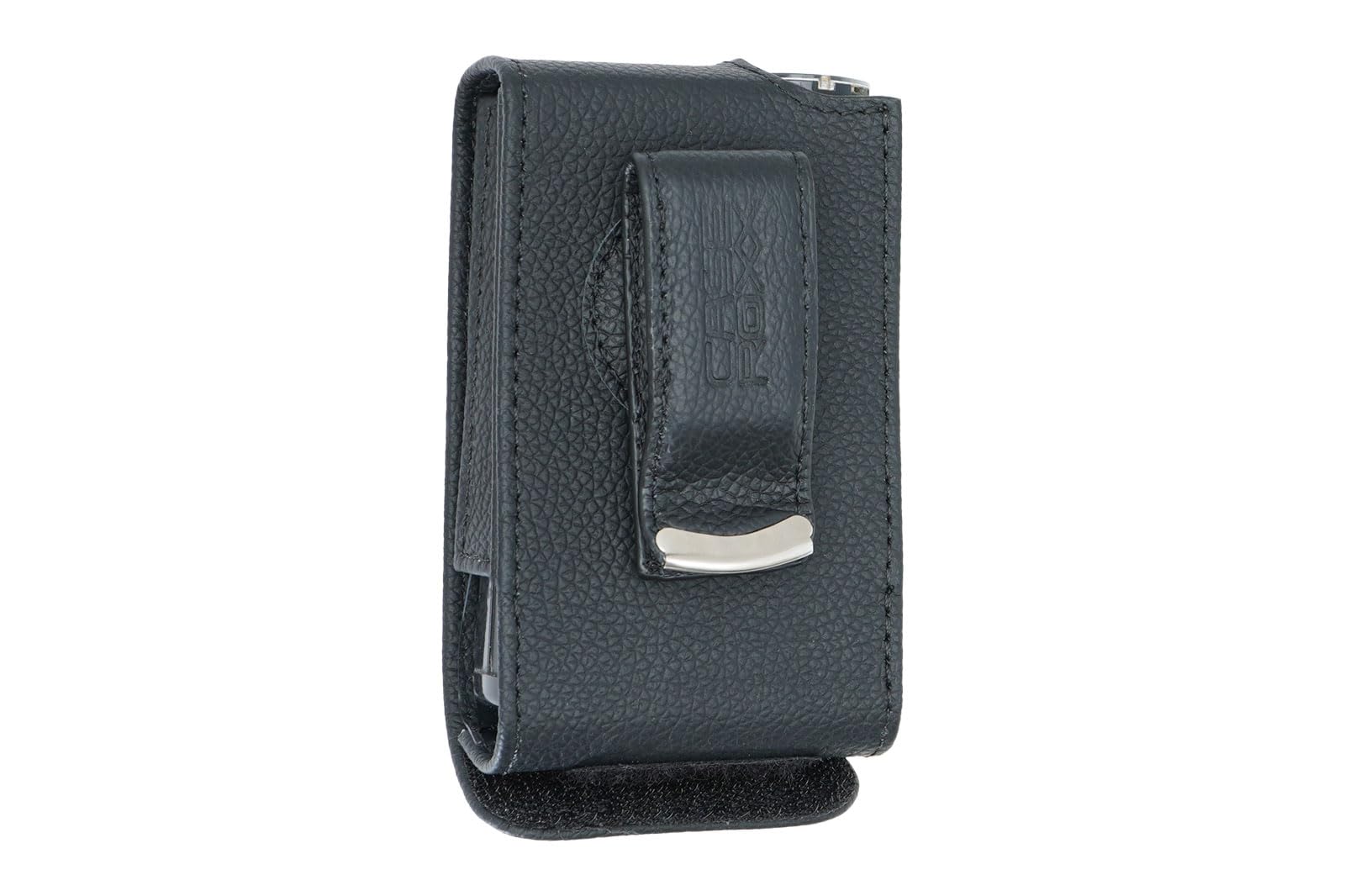 caseroxx vera pelle Borsa per pompa insulina compatibile con le pompe insulina Medtronic MiniMed serie 600 e 780G, fondina di protezione con clip da cintura in nero