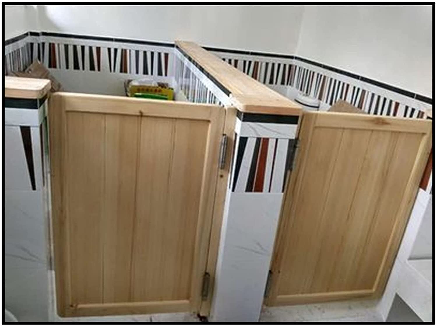 Partition à fermeture unique en bois noble massif avec dimensions sur mesure