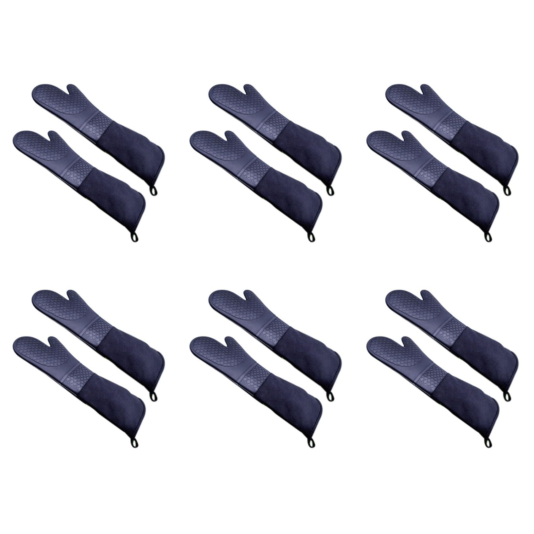 Hndhbfgrt 6 Pair Professional Silicone Oven Mitts Baking Gloves Elbow Length Heat Gloves
