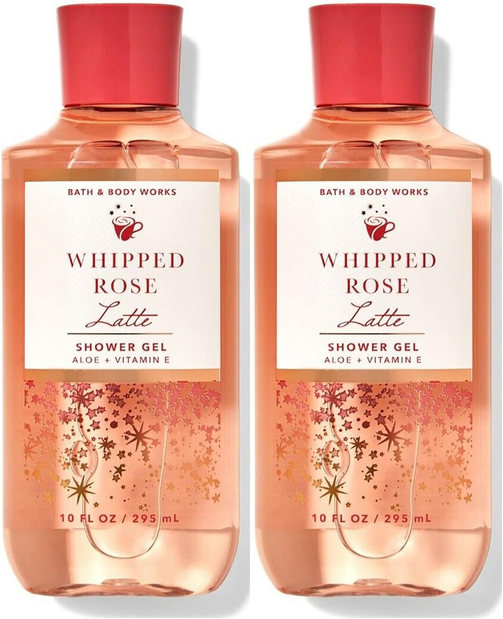 Bath and Body Works Whipped Rose Latte Shower Gel Gift Sets 10 Oz 2 Pack (Whipped Rose Latte)