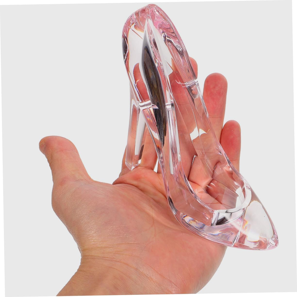 2pcs High Heel Shoe Ornaments Elegant Tabletop Decorations for Home Wedding and Birthday Brilliant Transparent Material Unique Party
