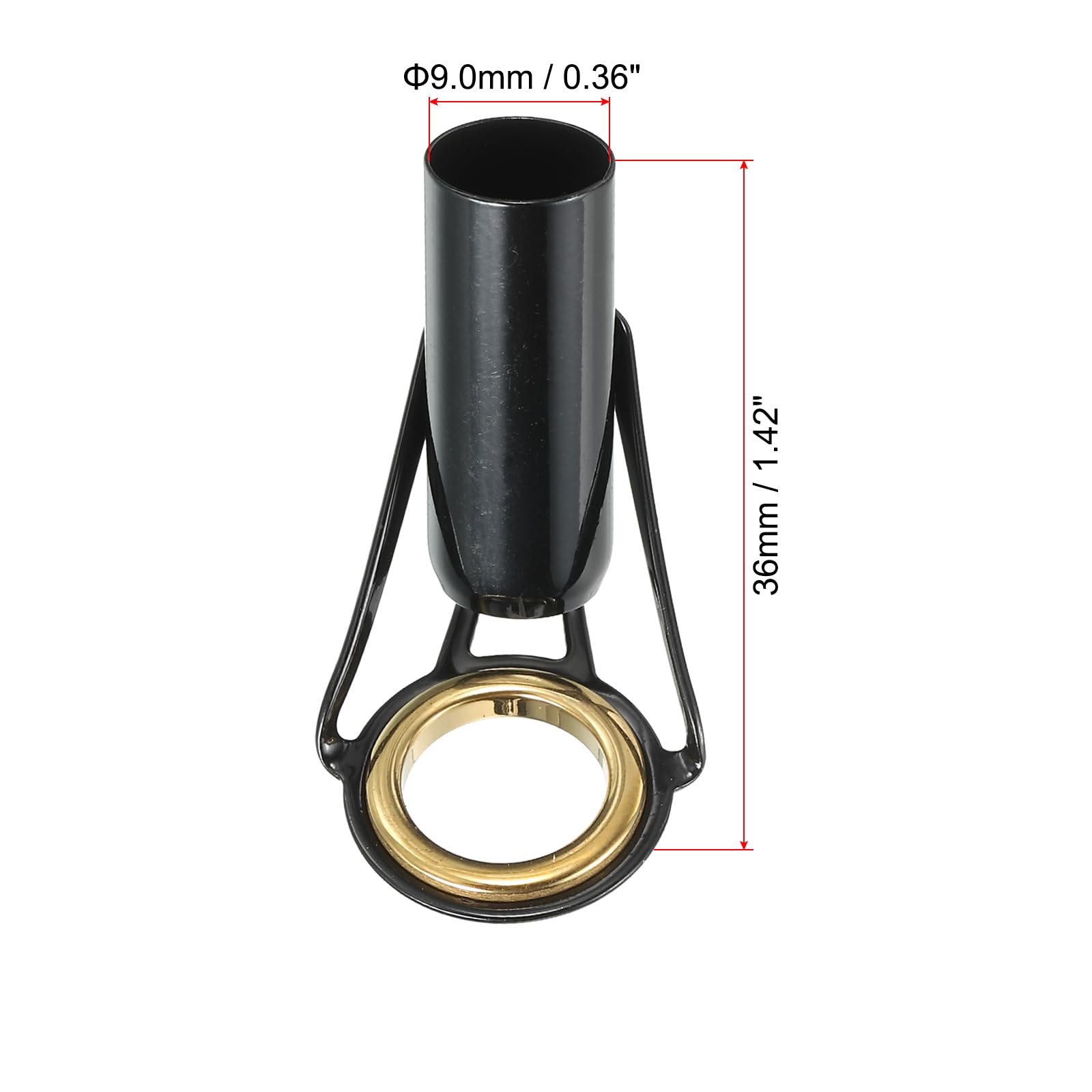 PATIKIL 9,0mm Canna Pesca Punta Kit Riparazione, 8pz Acciaio Inox Asta oring Guida Sostituzione per Acqua Salata Acqua Dolce Pesca, Dorato