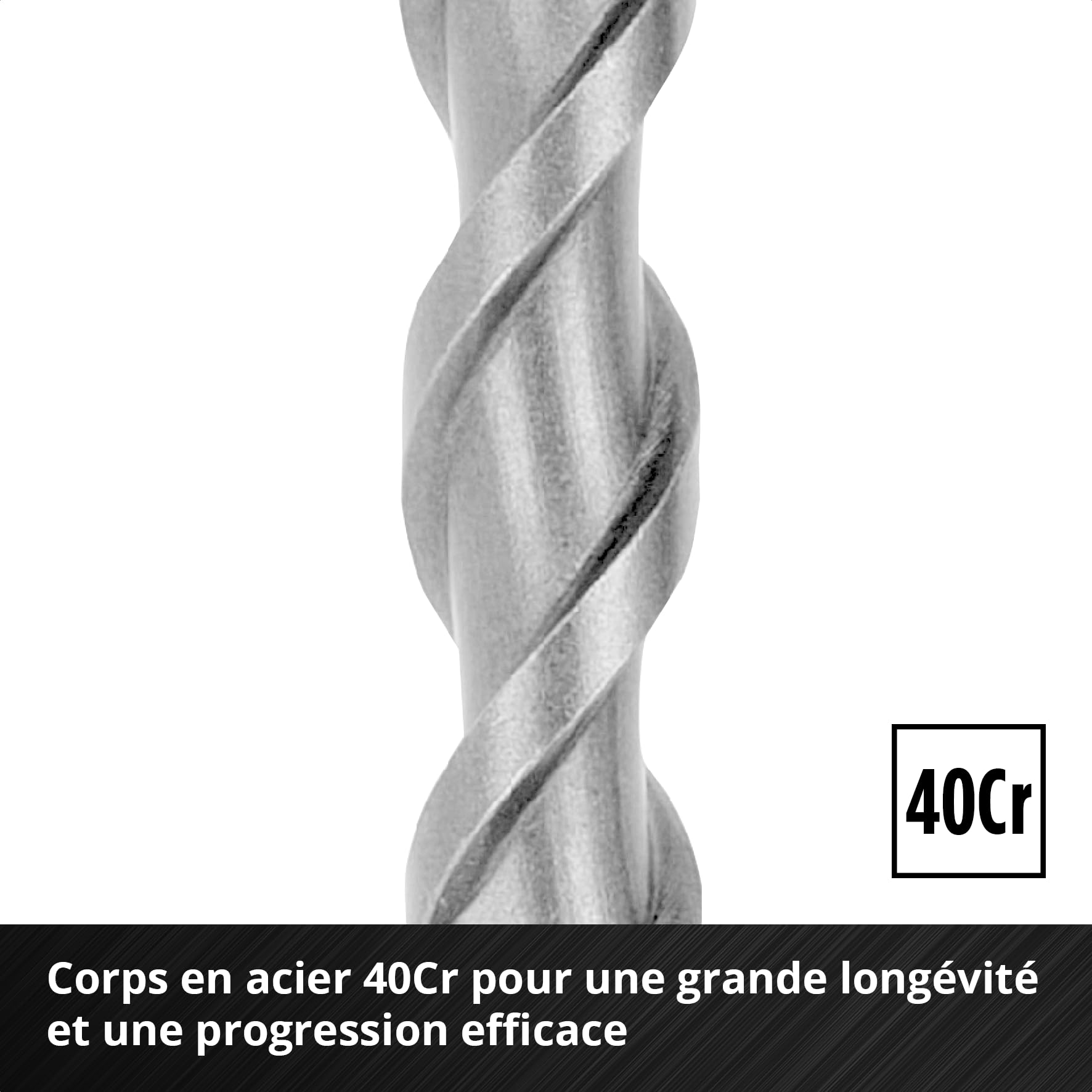 Original Einhell 7 pièces SDS Plus foret marteau 160 mm acier à outils 40Cr plaquette métal dur quatre tranchants