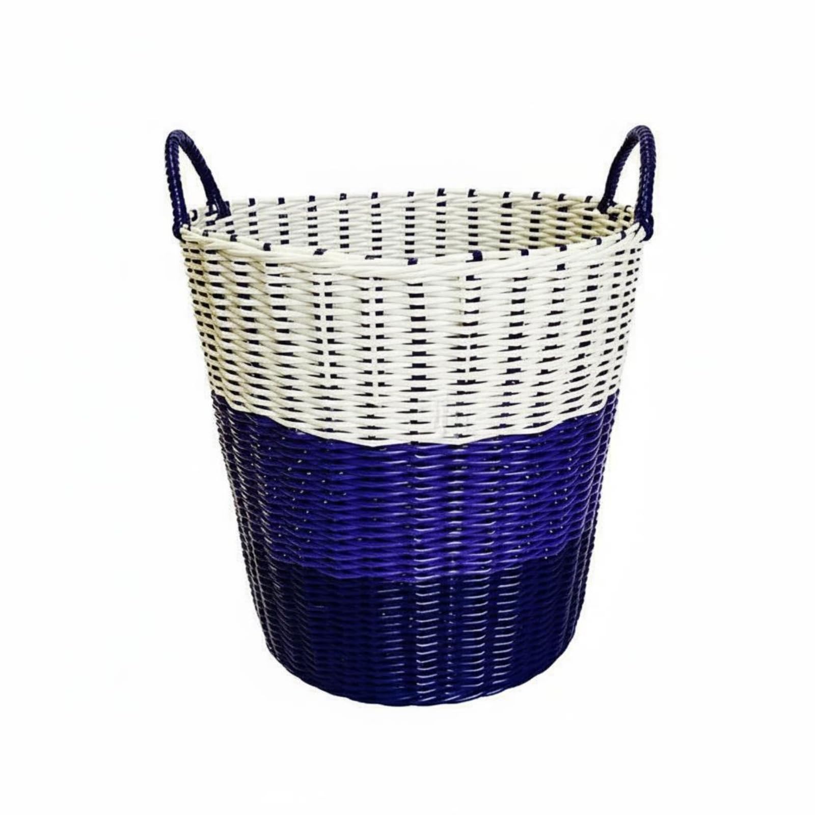 Open Top Woven Laundry Basket Arched Handles Wicker-Design Hamper Tapered Tall Storage Basket Airy Weave for Bedroom, Purple, 22CM-picture-36